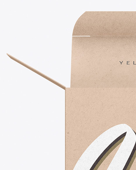Opened Kraft Box Mockup PSD #2