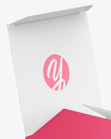 Opened Paper Box Mockup PSD #3