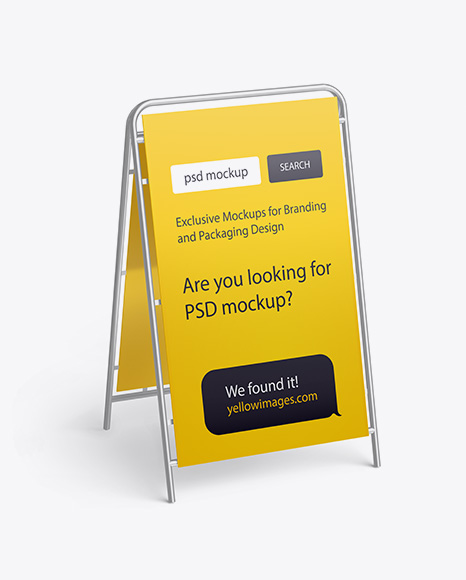 Download Glossy Metallic Stand Mockup In Outdoor Advertising Mockups On Yellow Images Object Mockups Yellowimages Mockups