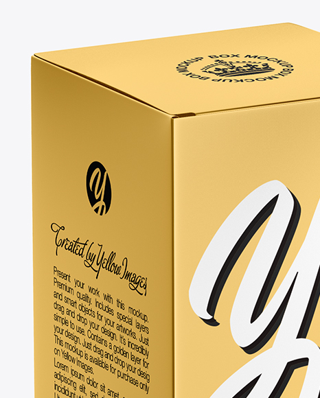 Metallic Paper Box Mockup In Box Mockups On Yellow Images Object Mockups