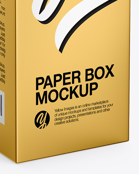 Download Metallic Paper Box Mockup In Box Mockups On Yellow Images Object Mockups