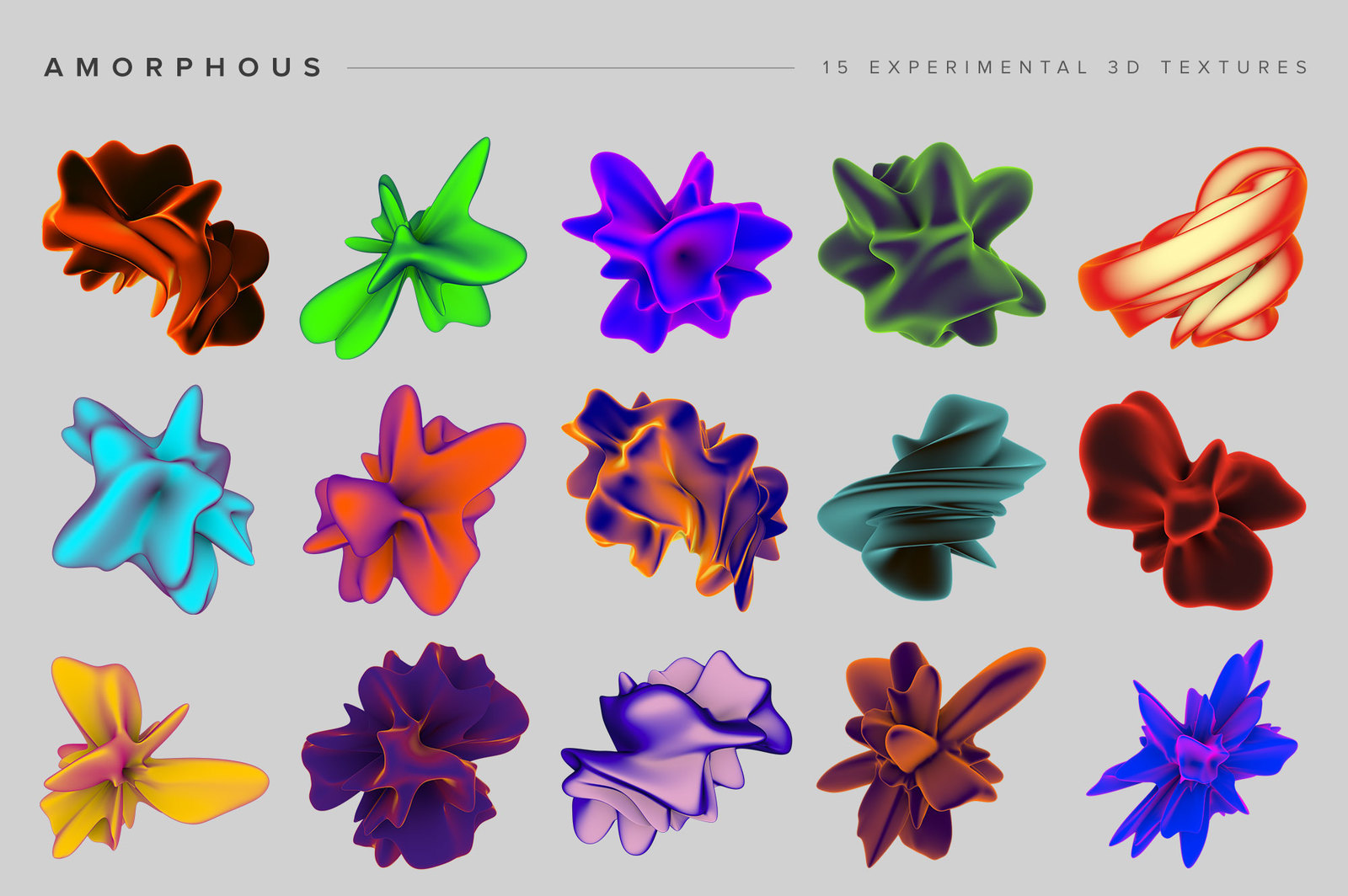 Amorphous 15 Experimental 3D Shapes On Yellow Images Creative Store Amorphous 15 Experimental 3D Shapes On Yellow Images Creative Store