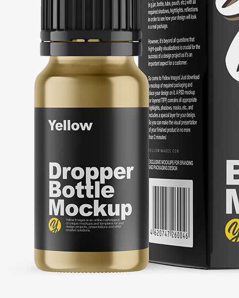 Metallic Dropper Bottle w  Box Mockup PSD #5