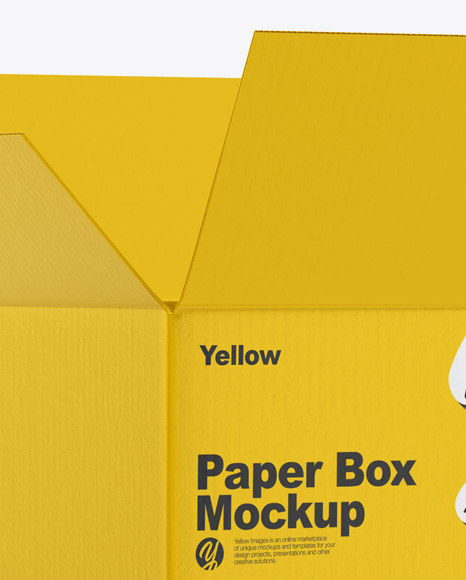 Download Glossy Opened Box Mockup In Box Mockups On Yellow Images Object Mockups PSD Mockup Templates