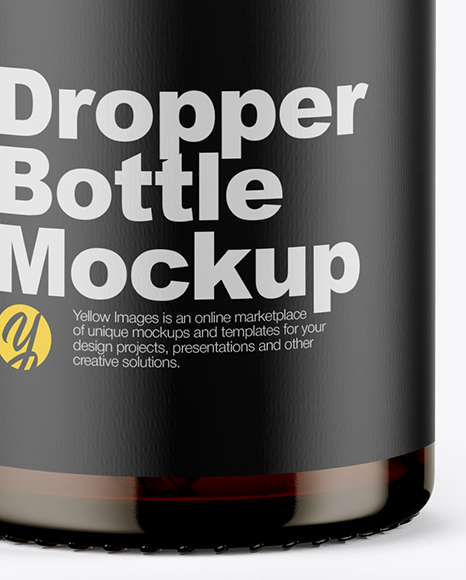 Amber Dropper Bottle Mockup PSD #1