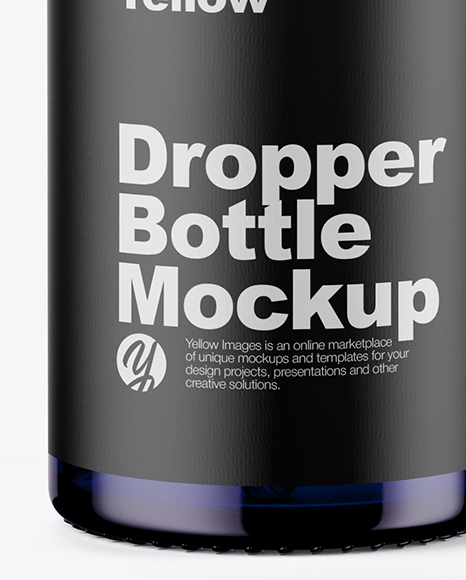 Blue Glass Dropper Bottle Mockup PSD #1