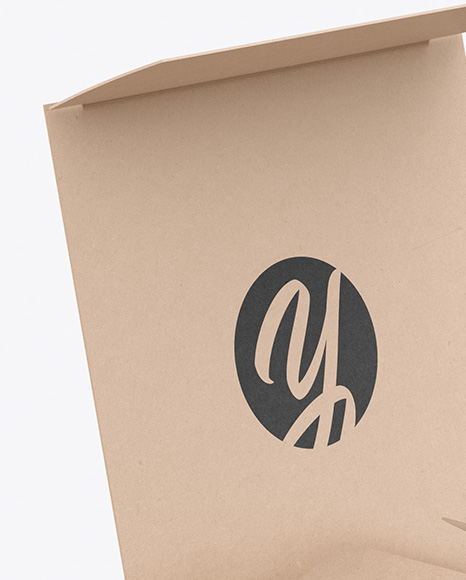 Opened Kraft Box Mockup PSD #2