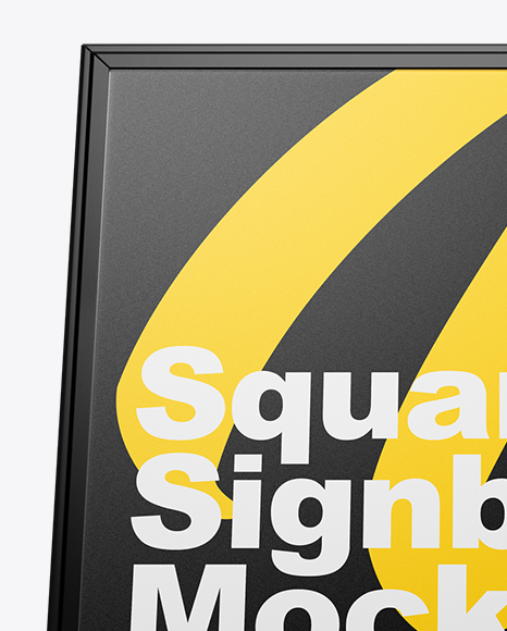 Download Square Signboard Wall Mounted Mockup In Outdoor Advertising Mockups On Yellow Images Object Mockups PSD Mockup Templates