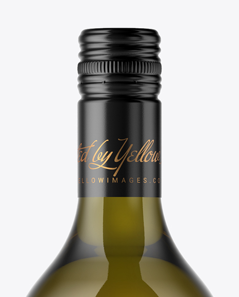 Antique Green Glass Wine Bottle Mockup PSD #6