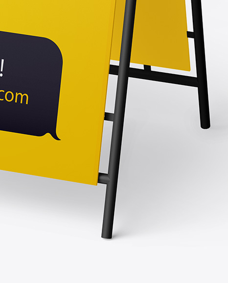 Download Free Matte Plastic Stand Mockup In Outdoor Advertising Mockups On Yellow Images Object Mockups PSD Mockup Template