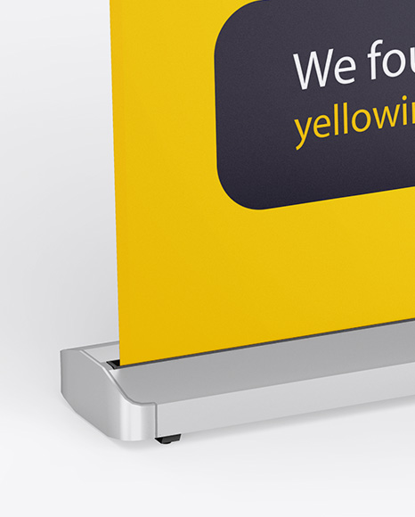 Download Matte Roll Up Banner Mockup In Outdoor Advertising Mockups On Yellow Images Object Mockups PSD Mockup Templates