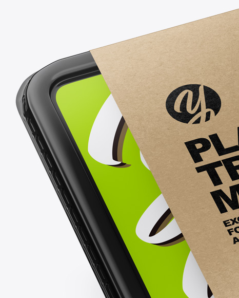 Plastic Tray with Paper Label Mockup PSD #1
