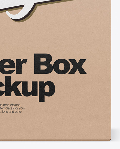 Opened Kraft Box Mockup PSD #1