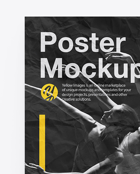 Crumpled Poster Mockup PSD #1
