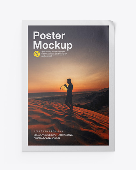 Download Textured Poster Mockup In Stationery Mockups On Yellow Images Object Mockups PSD Mockup Templates