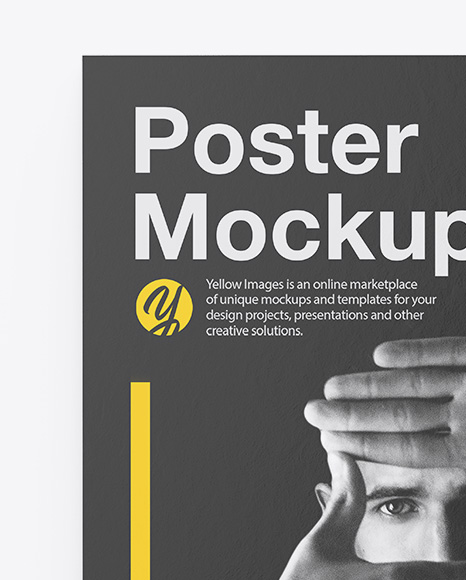 Download Textured Poster Mockup In Stationery Mockups On Yellow Images Object Mockups PSD Mockup Templates