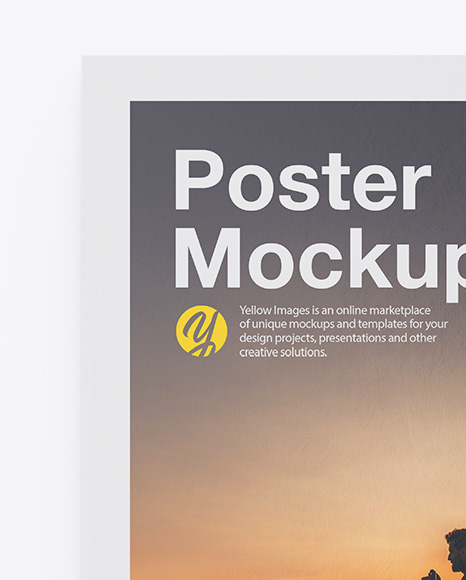 Textured Poster Mockup In Stationery Mockups On Yellow Images Object Mockups