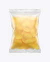 Frosted Bag With Potato Chips Mockup