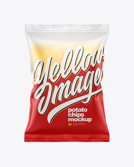 Download Frosted Bag With Potato Chips Mockup In Bag Sack Mockups On Yellow Images Object Mockups PSD Mockup Templates