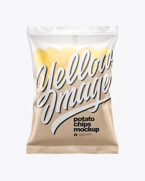 Download Matte Bag With Corrugated Potato Chips Mockup In Bag Sack Mockups On Yellow Images Object Mockups