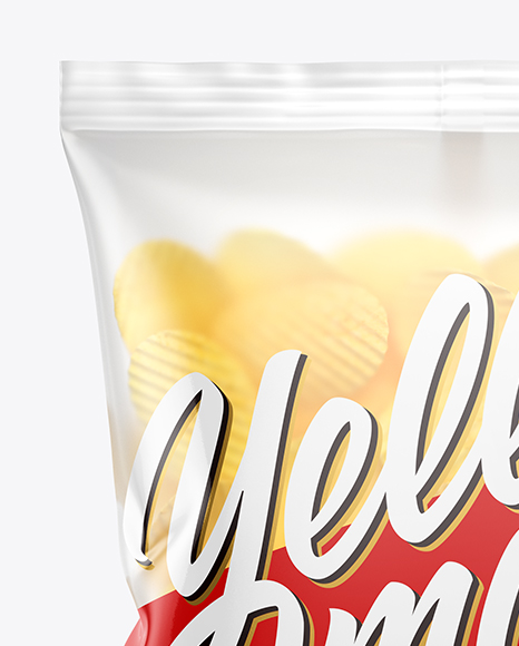 Matte Bag With Corrugated Potato Chips Mockup