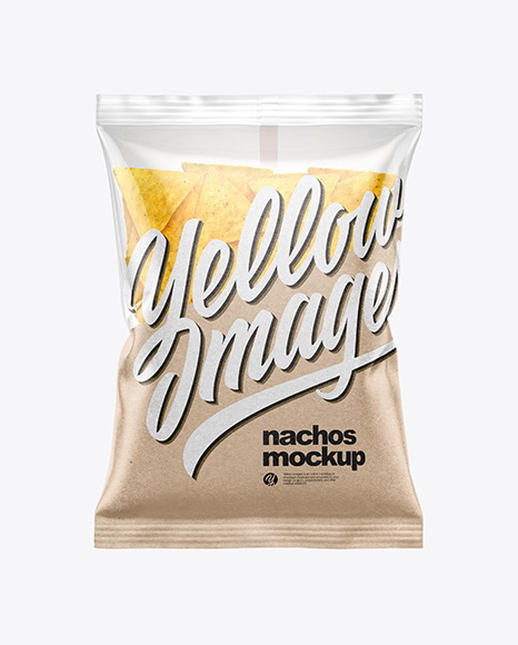 Download Bag With Nachos Mockup In Bag Sack Mockups On Yellow Images Object Mockups PSD Mockup Templates