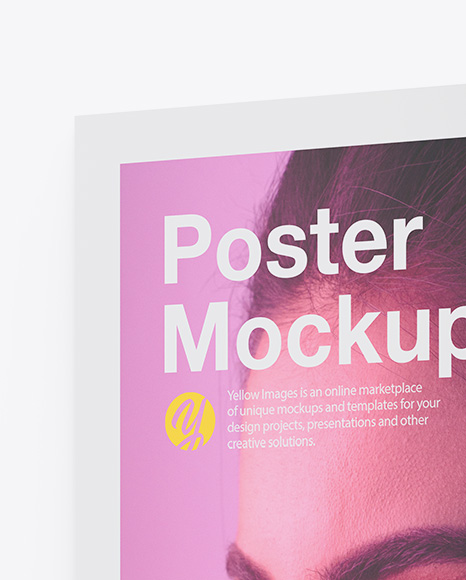 Download Poster Mockup In Stationery Mockups On Yellow Images Object Mockups PSD Mockup Templates