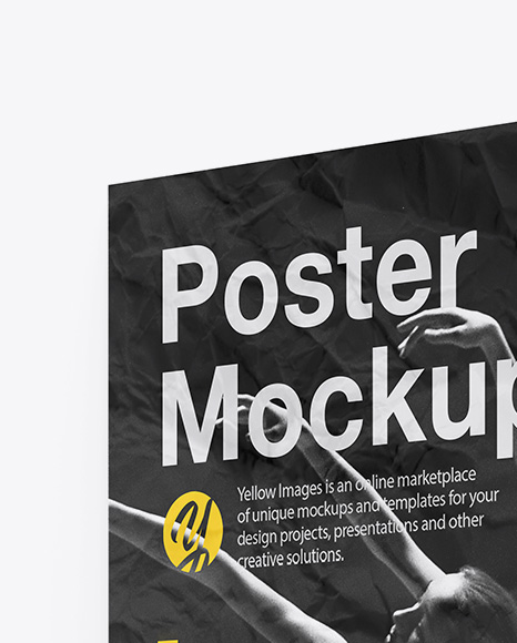 Crumpled Poster Mockup