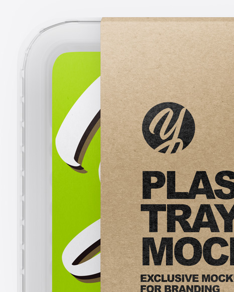 Plastic Tray with Paper Label Mockup PSD #4