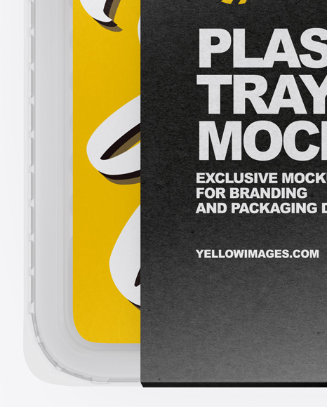 Download Plastic Tray With Paper Label Mockup In Tray Platter Mockups On Yellow Images Object Mockups Yellowimages Mockups