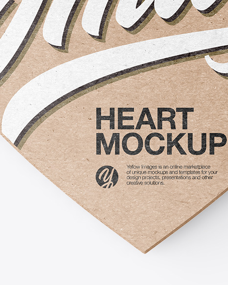 Kraft Heart Shaped Label Mockup PSD #1