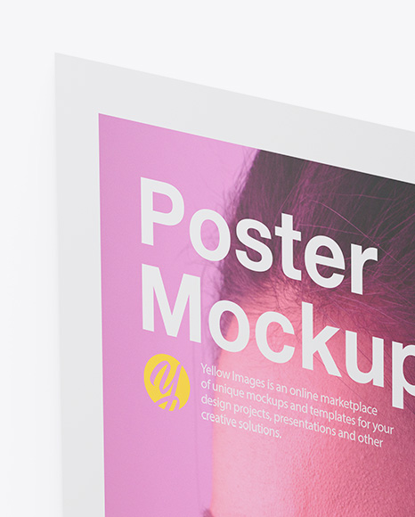 Download Poster Mockup In Stationery Mockups On Yellow Images Object Mockups PSD Mockup Templates