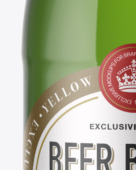 568ml Green Glass Bottle with Lager Beer Mockup PSD #1