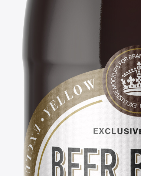 568ml Amber Glass Bottle with Red Ale Mockup 568ml Amber Glass Bottle with Red Ale Mockup