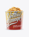 Download Large Glossy Caramel Popcorn Bucket Mockup - Front View in Cup & Bowl Mockups on Yellow Images ...