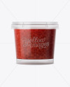 Glossy Plastic Container With Red Caviar Mockup - Eye-Level Shot - Free