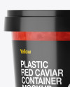 Glossy Plastic Container With Red Caviar Mockup - Eye-Level Shot - Free