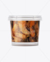 Glossy Plastic Container With Vegetables Mockup - Eye-Level Shot