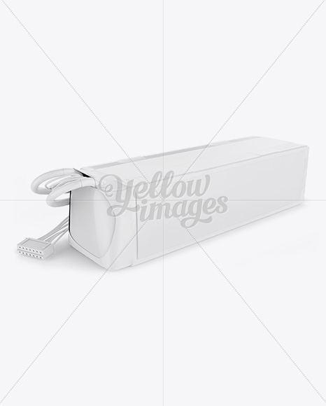 5300mah 7s Lithium Polymer Battery Mockup Half Side View In Packaging Mockups On Yellow Images Object Mockups