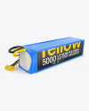 5000mAh 6S Lithium Polymer Battery Mockup - Half Side View on Yellow