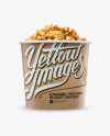 Large Kraft Caramel Popcorn Bucket Mockup - Eye-Level Shot