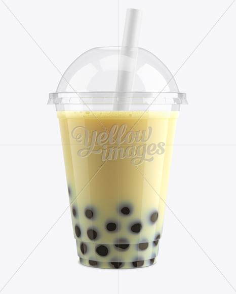 Download Bubble Tea Cup Mockup Front View In Cup Bowl Mockups On Yellow Images Object Mockups PSD Mockup Templates