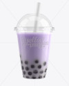 Blueberry Bubble Tea Cup Mockup - Front View