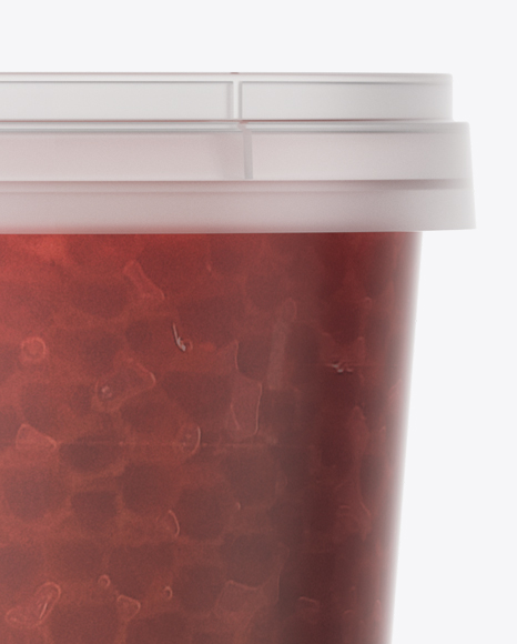 Download Frosted Plastic Container With Red Caviar Mockup - Eye-Level Shot in Pot & Tub Mockups on Yellow ...