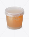 Frosted Plastic Container With Honey Mockup - High-Angle Shot - Free