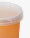 Frosted Plastic Container With Honey Mockup - High-Angle Shot - Free