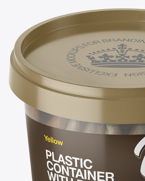 Download Frosted Plastic Container With Fish Mockup High Angle Shot In Pot Tub Mockups On Yellow Images Object Mockups Yellowimages Mockups