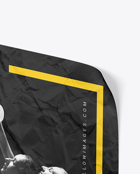 Crumpled Poster Mockup PSD #6