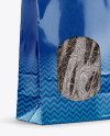 Glossy Paper Bag With Window Mockup - Half Side View