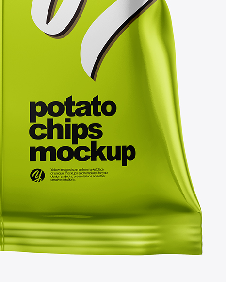 Bag With Corrugated Potato Chips Mockup